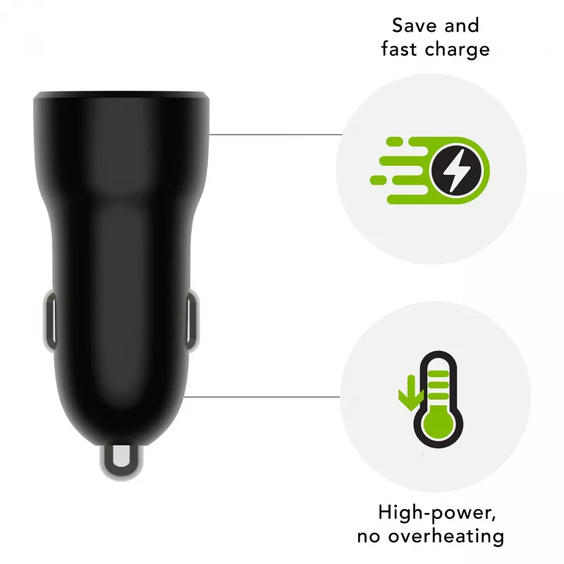 Autolaadija d bramante re-charge — USB-C 30W + USB-A 18W, 12–24V, must