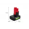 Juhtmeta tööriista aku Green Cell PTML12V6 12V Li-Ion 6 Ah, mõõtmed 6,6×9×11,1 cm