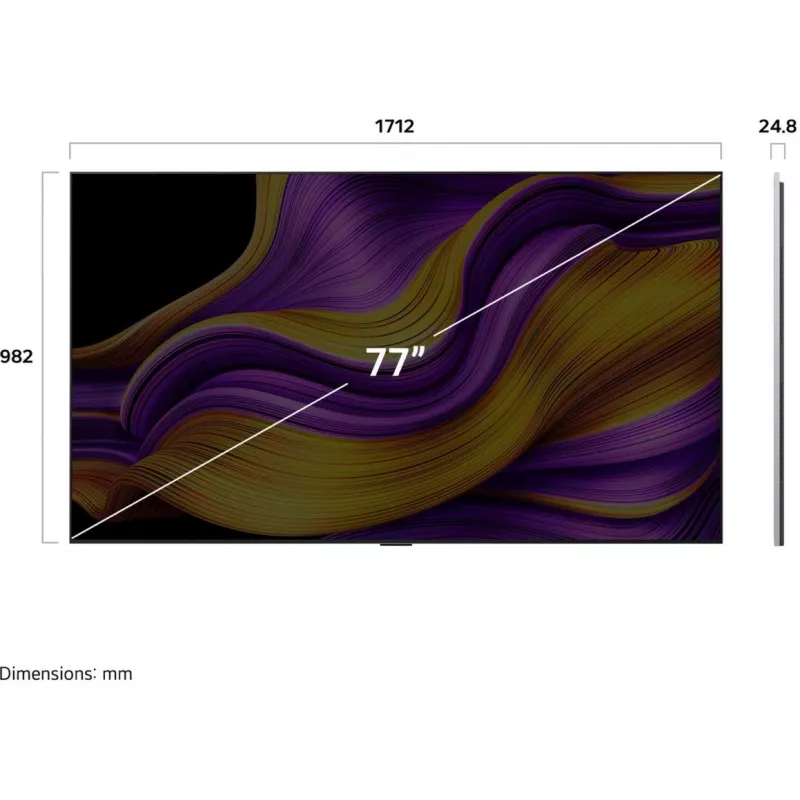 OLED77G57LW evo TV, OLED-teler 194.7 cm (77 tolli), hõbe/must, UltraHD/4K, Triple Tuner, HDR, 120 Hz paneel