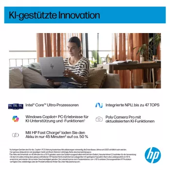 HP OmniBook BZ8E4EA 16 sülearvuti - Core Ultra 5 4,5 GHz 40,6 cm - 512 GB SSD - 16 GB RAM - puuteekraan - Windows 11 Home (BZ8E4EA#ABD)