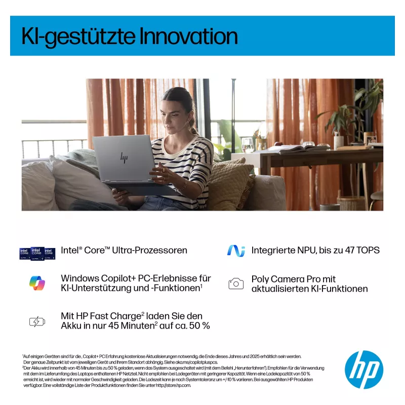 HP OmniBook BZ8E4EA 16 sülearvuti - Core Ultra 5 4,5 GHz 40,6 cm - 512 GB SSD - 16 GB RAM - puuteekraan - Windows 11 Home (BZ8E4EA#ABD)