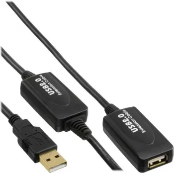 USB-pikenduskaabel InLine 5771000120 — 20 m, USB A-pistik USB A emasele, must