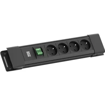Pikendusjuhe Bachmann CONNECTUS 4xUTE 1xSchalter 2,0 m CEE7/7 must