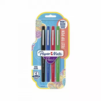 Viltpliiatsid Papermate Flair Medium Must Sinine Roheline Punane 4 tk