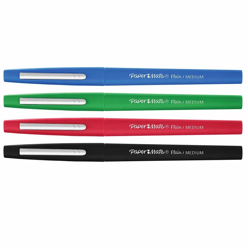 Viltpliiatsid Papermate Flair Medium Must Sinine Roheline Punane 4 tk
