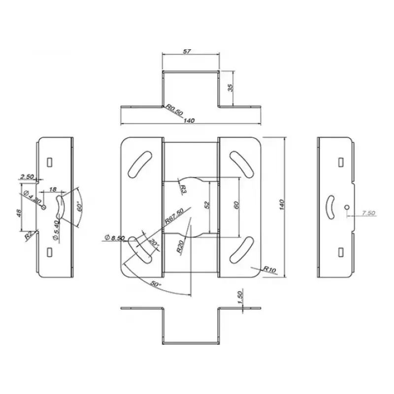 Laekinnitus Multibrackets M Universal Projector 300-480 koos peenhäälestusega