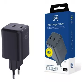3MK Charger Hyper Charger PD 45W GaN QC4+ PPS — 45W USB-C PD GaN kiirlaadija