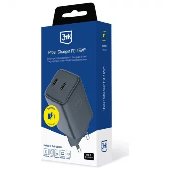 3MK Charger Hyper Charger PD 45W GaN QC4+ PPS — 45W USB-C PD GaN kiirlaadija