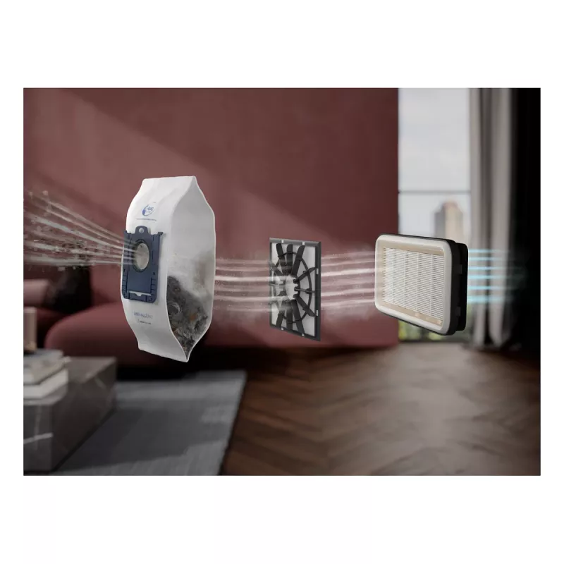 Trummelpuhasti AEG AB51C1DR5B — Kuiv 3 L tolmukott, 750 W, hügieenifilter, punane