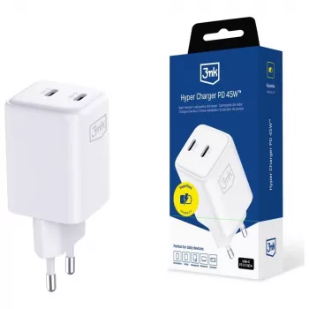 3MK Laadija Hyper Charger PD 45W GaN QC4+ PPS — USB-C kiirlaadija 45W
