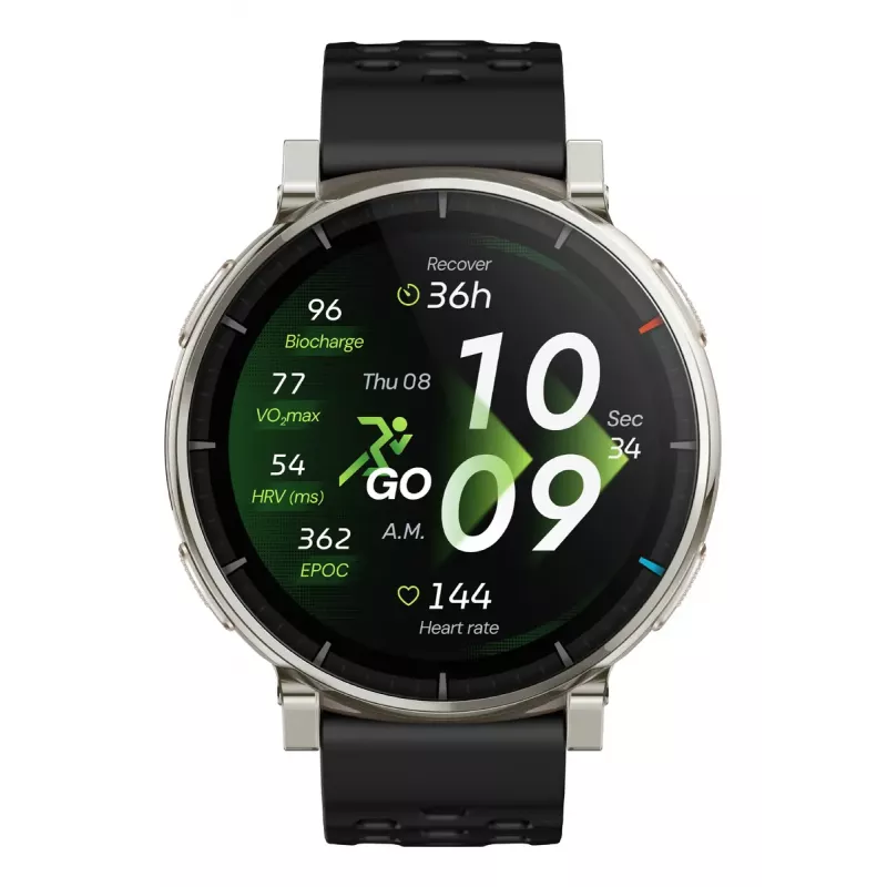 Nutikell Amazfit Active 3 — 1,32-tolline (3,35 cm) AMOLED 466×466 px, GPS, 365 mAh, silikoonrihm