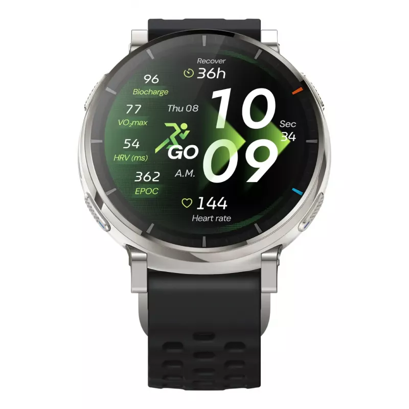 Nutikell Amazfit Active 3 — 1,32-tolline (3,35 cm) AMOLED 466×466 px, GPS, 365 mAh, silikoonrihm