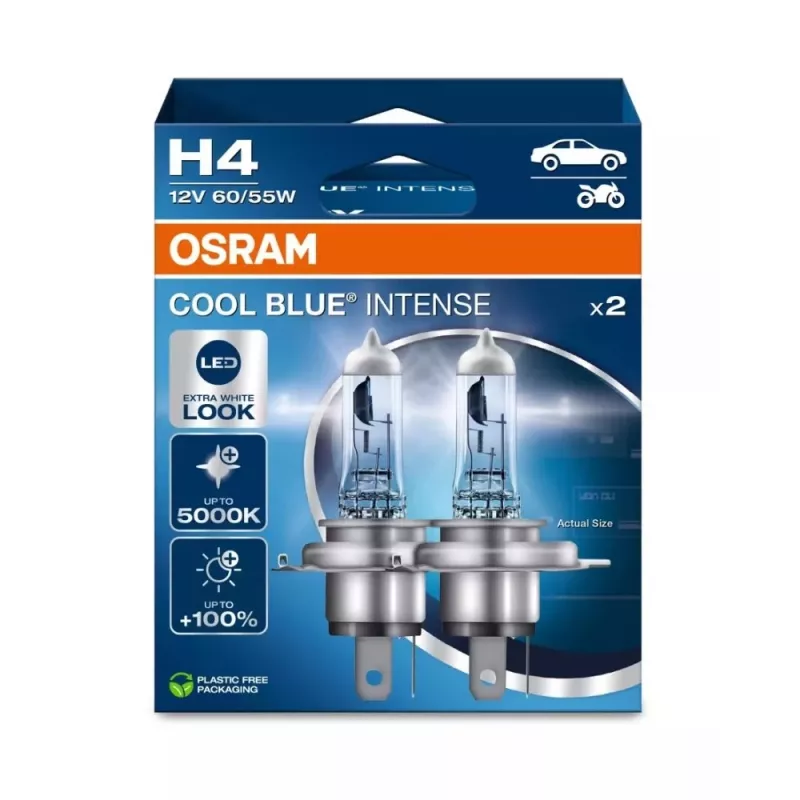 Osram H4 Cool Blue Intense Next Gen 2-pakend | halogeenpirn | 12V, 60/55W