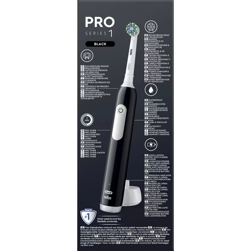 Electric toothbrush BRAUN Oral-B Pro Series 1, Must