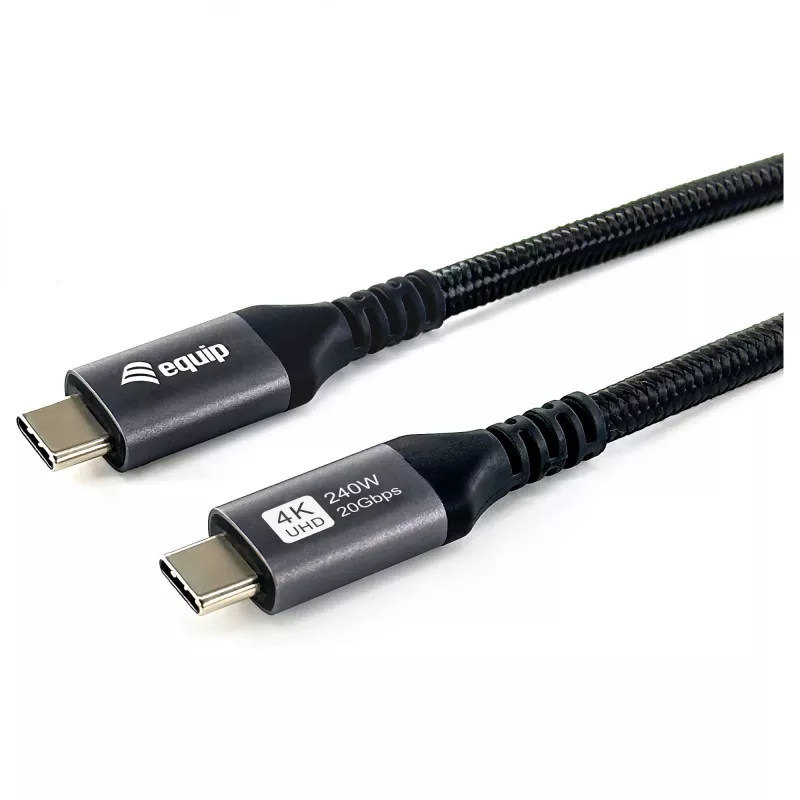 EQUIP USB4 Gen 2x2 C–C kaabel 3,0 m, PD 100 W, 4K/60 Hz, 20 Gbps, must