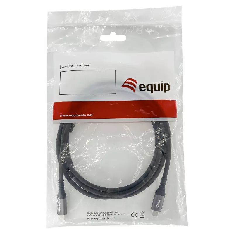 EQUIP USB4 Gen 2x2 C–C kaabel 3,0 m, PD 100 W, 4K/60 Hz, 20 Gbps, must