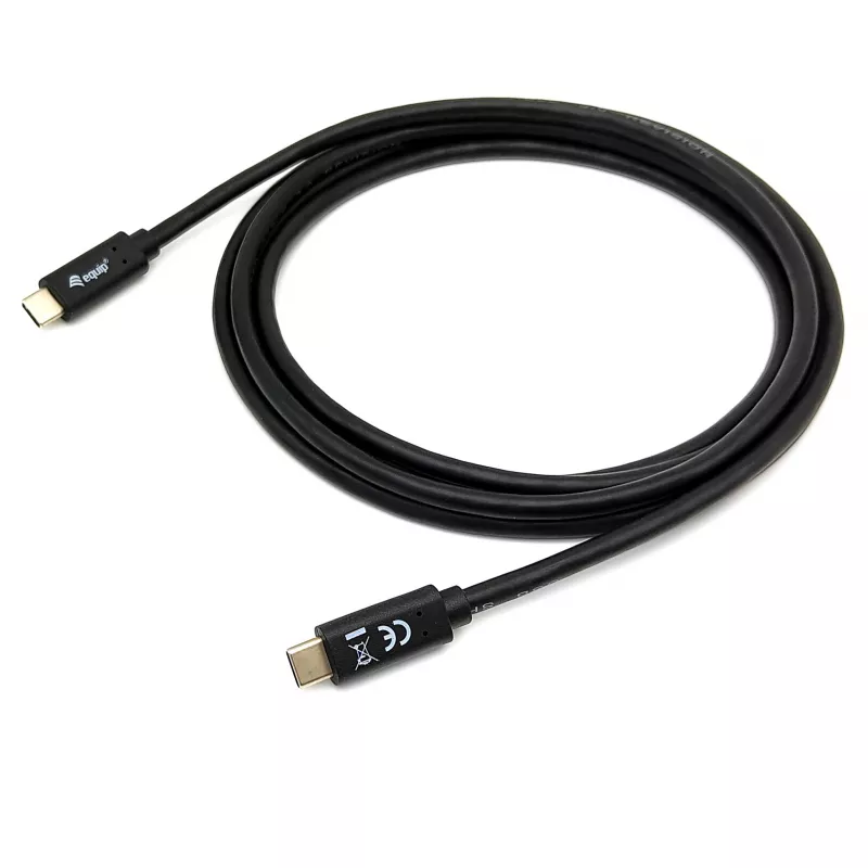 USB-C kuni USB-C kaabel EQUIP 128348, USB 3.2 Gen 1 (5 Gbit/s), PD 60 W, 0,5 m, must