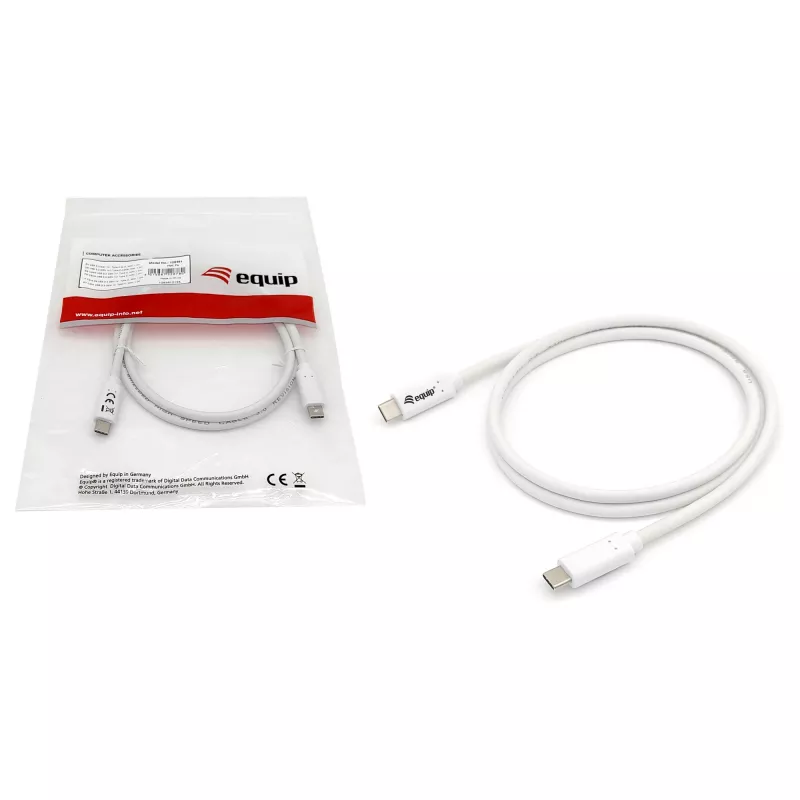 EQUIP USB 3.2 Gen 1 USB-C to USB-C kaabel 0,5m PD 60W 5Gbps Valge