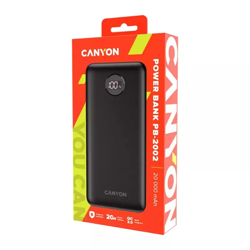 Canyon PB-2002 akupank 20 000 mAh PD20W must