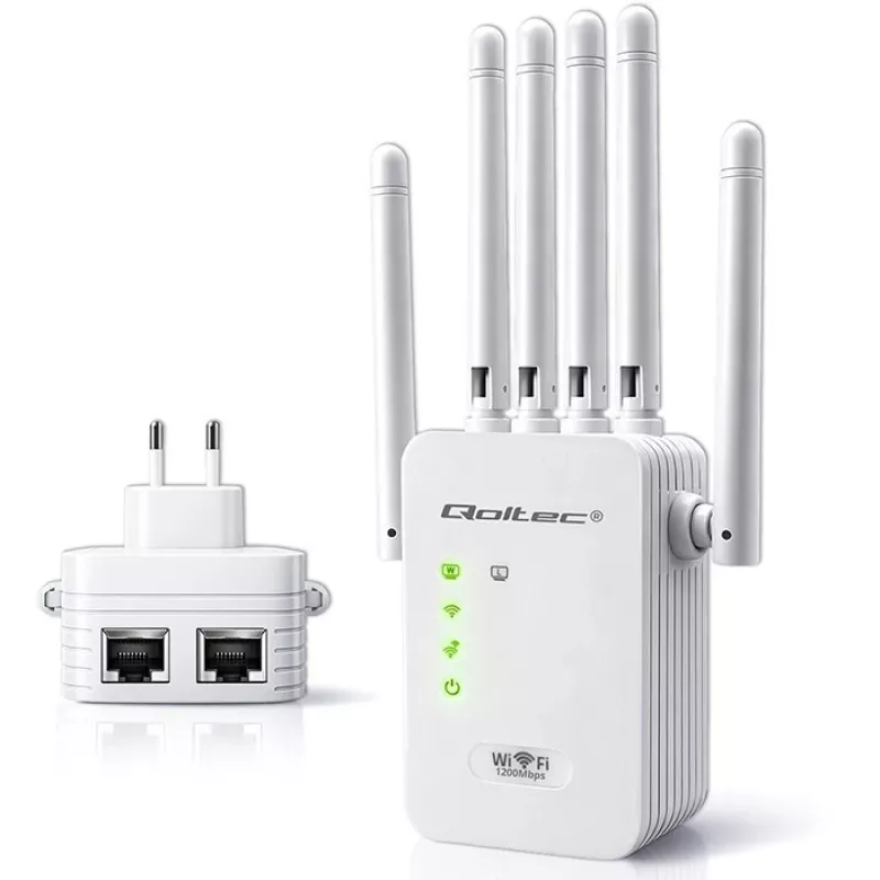 Wi‑Fi signaalivõimendi QOLTEC AC1200 – QOLTEC AC1200 kaheribaline signaalivõimendi