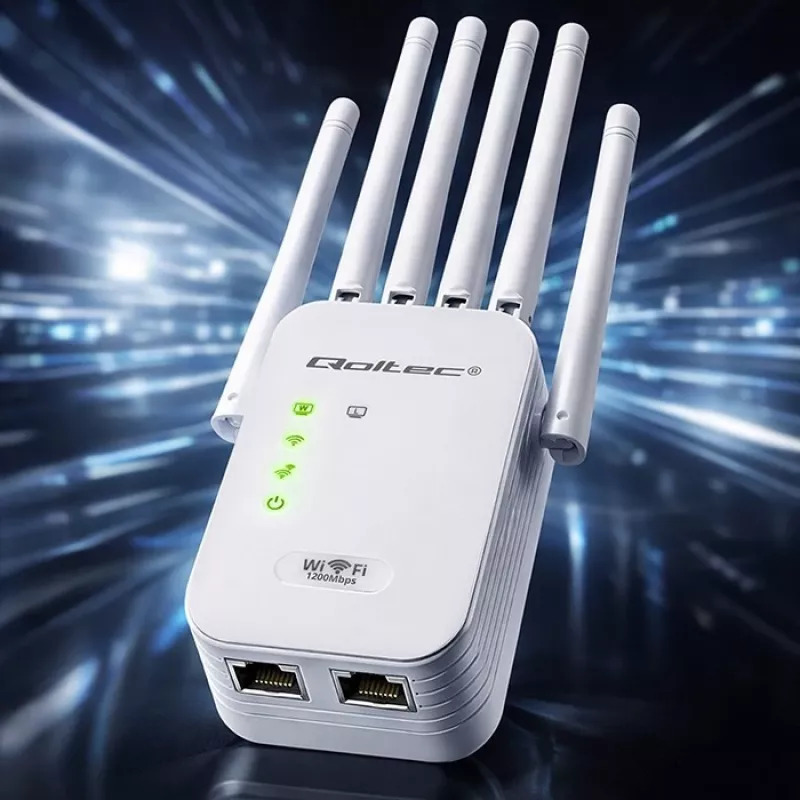 Wi‑Fi signaalivõimendi QOLTEC AC1200 – QOLTEC AC1200 kaheribaline signaalivõimendi