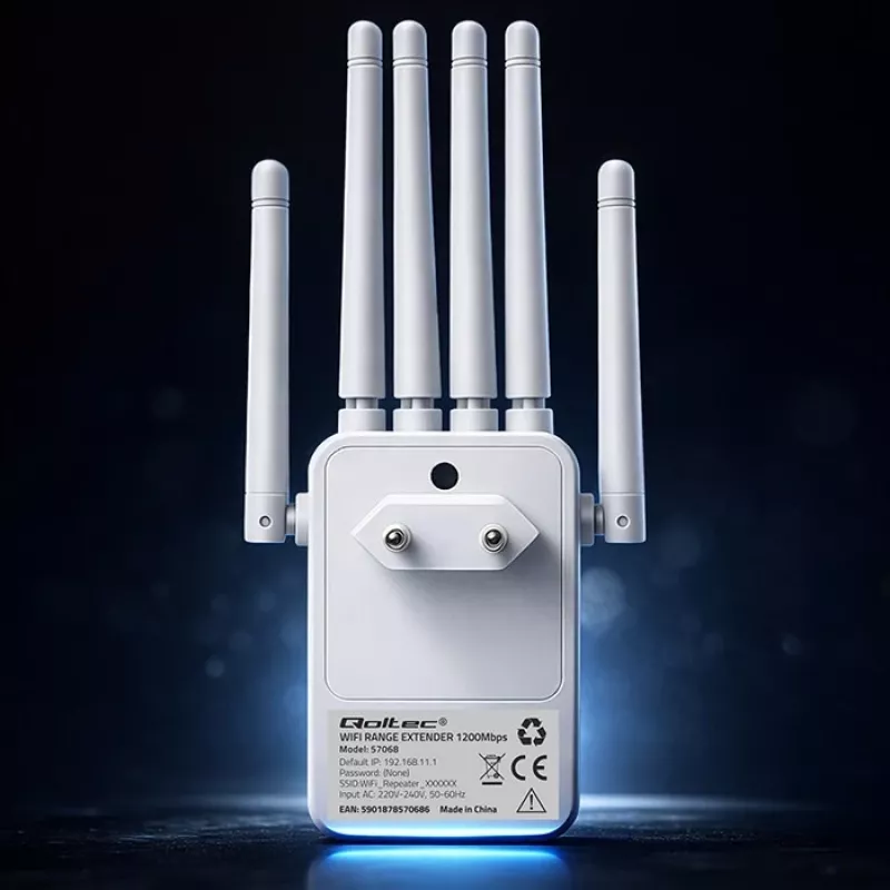 Wi‑Fi signaalivõimendi QOLTEC AC1200 – QOLTEC AC1200 kaheribaline signaalivõimendi