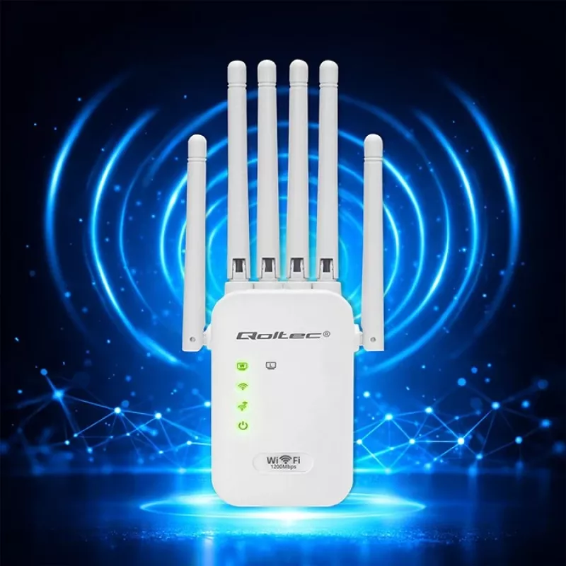 Wi‑Fi signaalivõimendi QOLTEC AC1200 – QOLTEC AC1200 kaheribaline signaalivõimendi