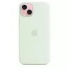 Silikoonümbris MagSafe'iga Apple iPhone 15 Plus'ile — silikoon, piparmündiroheline, 6,7-tollisele iPhone 15 Plus'ile