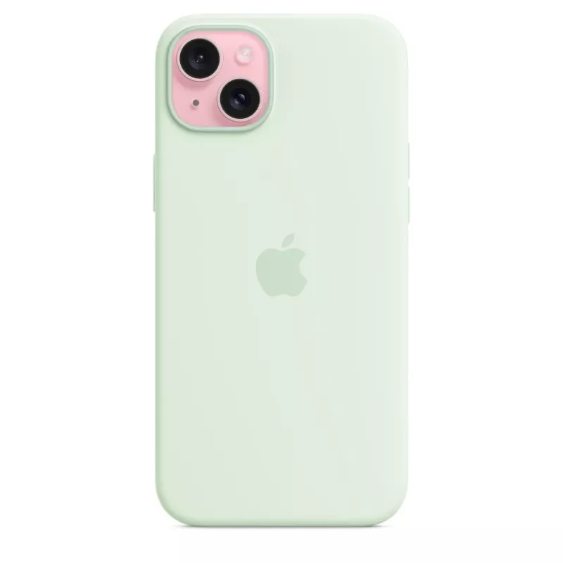 Silikoonümbris MagSafe'iga Apple iPhone 15 Plus'ile — silikoon, piparmündiroheline, 6,7-tollisele iPhone 15 Plus'ile