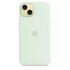 Silikoonümbris MagSafe'iga Apple iPhone 15 Plus'ile — silikoon, piparmündiroheline, 6,7-tollisele iPhone 15 Plus'ile
