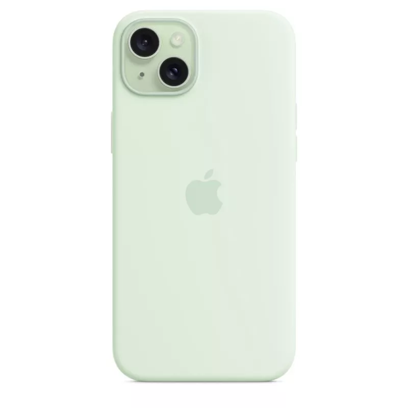 Silikoonümbris MagSafe'iga Apple iPhone 15 Plus'ile — silikoon, piparmündiroheline, 6,7-tollisele iPhone 15 Plus'ile