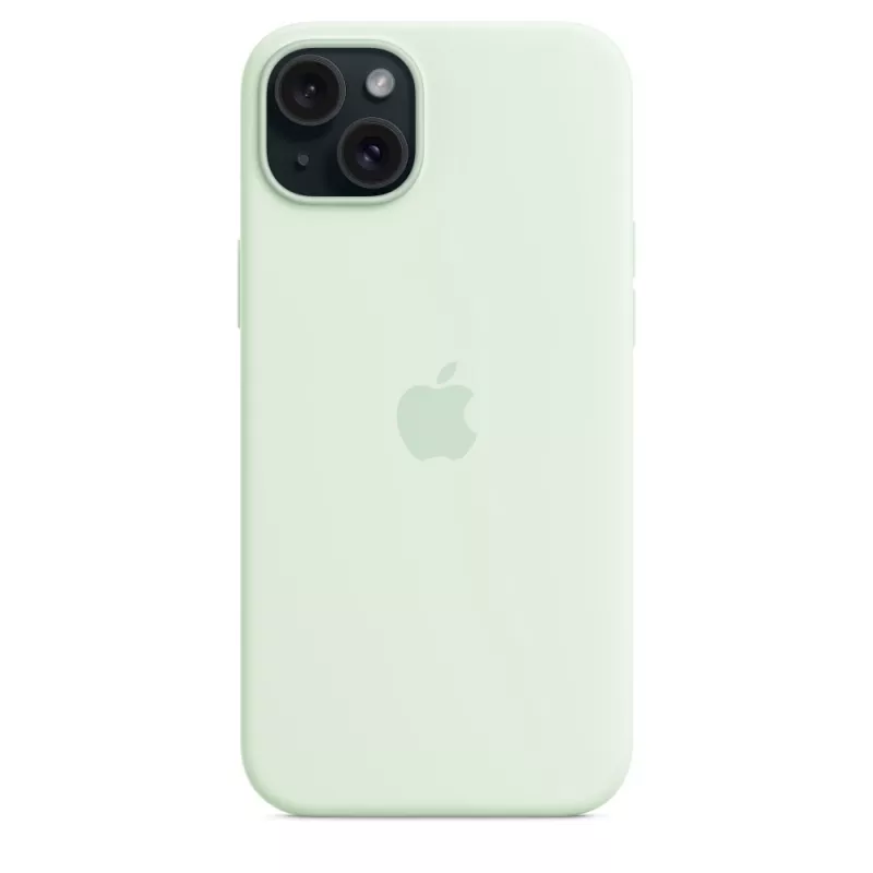 Silikoonümbris MagSafe'iga Apple iPhone 15 Plus'ile — silikoon, piparmündiroheline, 6,7-tollisele iPhone 15 Plus'ile