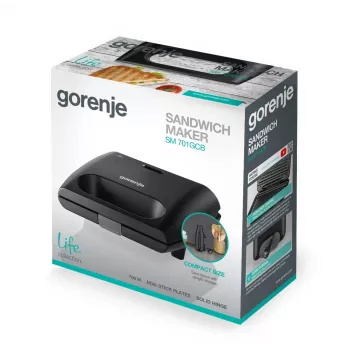 Gorenje | Mini Grill | SM701GCB | Kontaktgrill | 700 W | Must