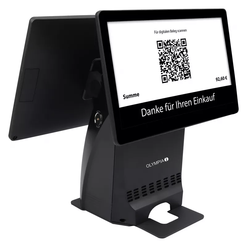 Kõik-ühes Olympia T215DK 15 tolli (38,1 cm) puuteekraan Android 11, otse termoprinter 8 cm, must