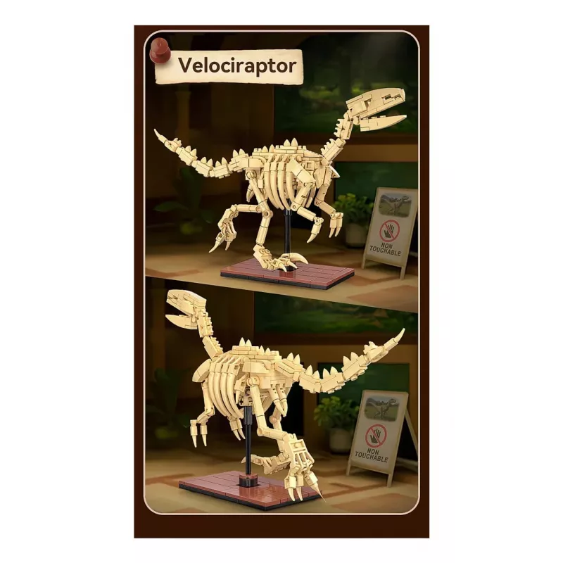 Ehituskomplekt Jamara CaDA Dinosaur fossil Velociraptor — 256 tükki, alates 8. eluaastast, beež/pruun