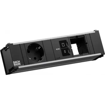 Pistikupesa Bachmann CONI 1x CEE 7/3 pistikupesa, 1x USB-C PD 45W, 1x toitepistik, 0,2 m kaabel