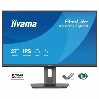 Arvutimonitor IIYAMA ProLite XB2797QSN-B1 27 tolli 2560x1440 Quad HD LCD IPS, matt, USB 3.2 jaotur, kõlarid, kõrguse reguleerimine, VESA