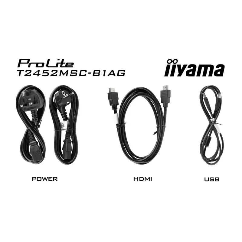 IIYAMA ProLite T2452MSC-B2AG 24-tolline Full HD IPS puutetundlik monitor 1920×1080, 5 ms, USB 3.2 jaotur, kõlarid, VESA