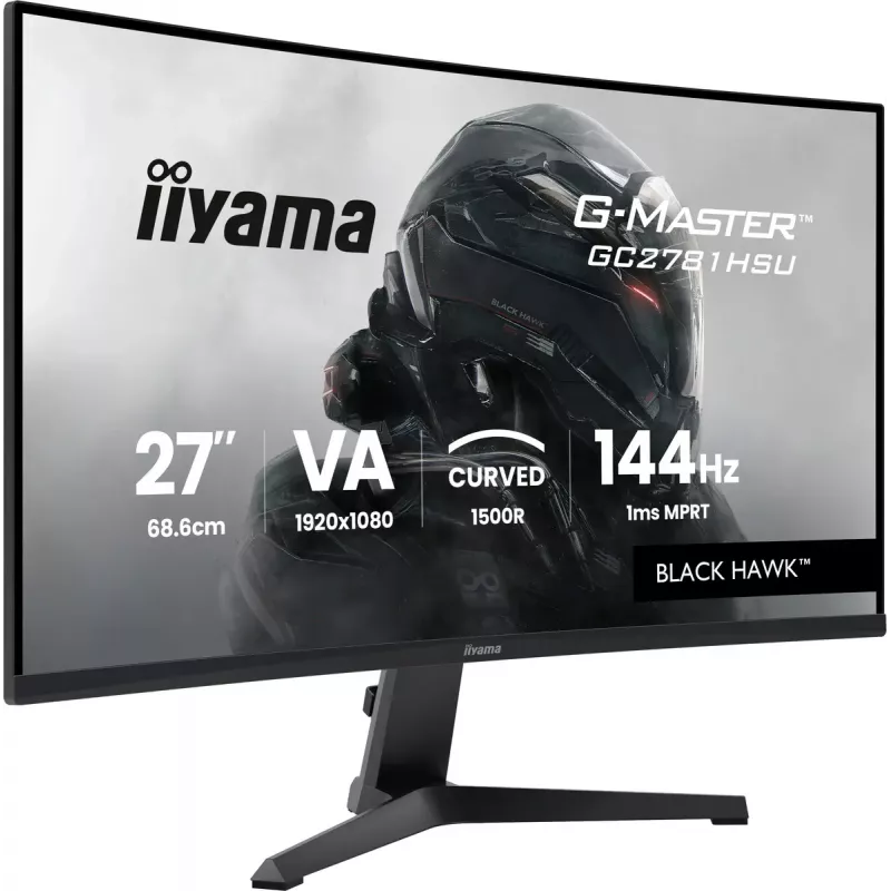 Monitor IIYAMA G-MASTER GC2781HSU-B1 27-tolline kumer VA 1920×1080 144 Hz USB-jaotur kõlarid VESA must