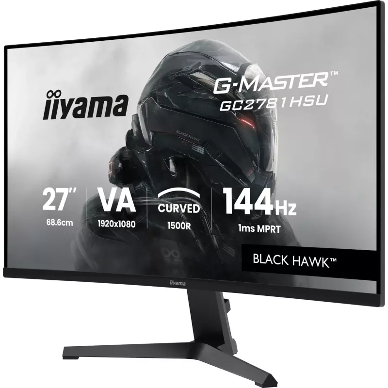Monitor IIYAMA G-MASTER GC2781HSU-B1 27-tolline kumer VA 1920×1080 144 Hz USB-jaotur kõlarid VESA must