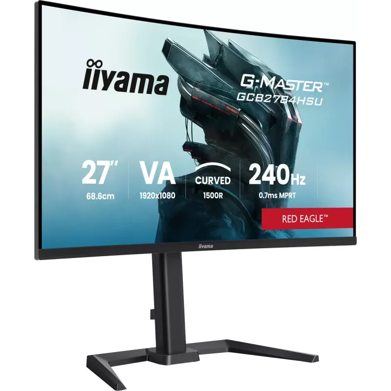 27-tolline IIYAMA G-MASTER GCB2784HSU-B1 kumer VA-mängumonitor 240 Hz FHD 1920x1080 USB-jaotur kõlarid VESA