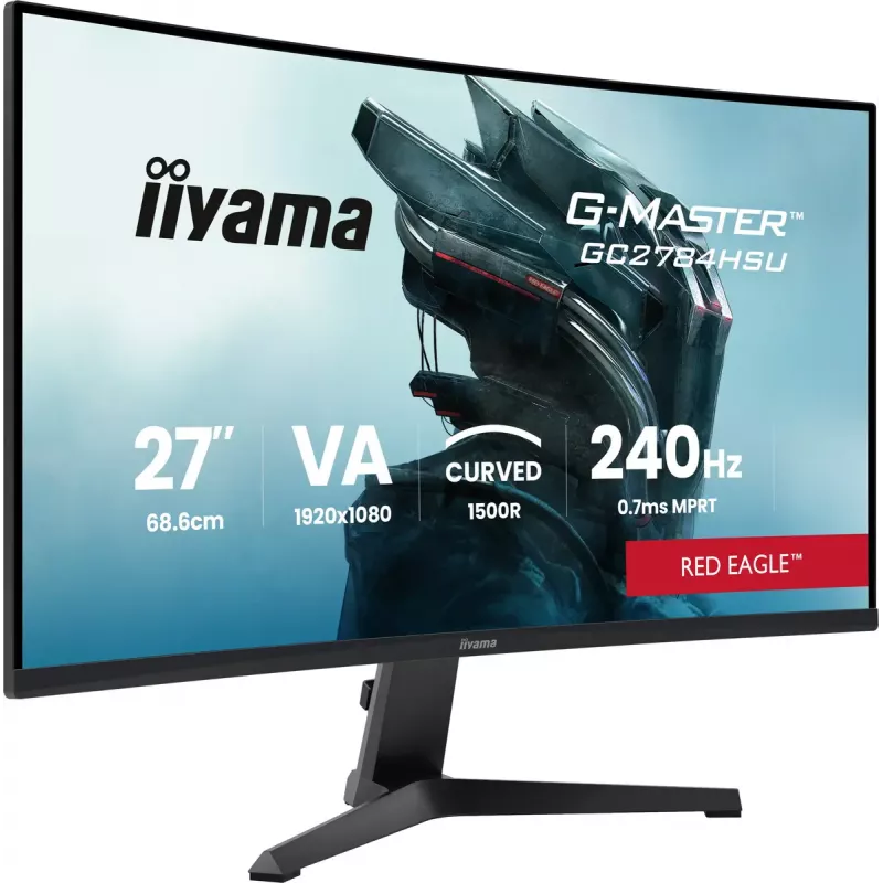 27-tolline iiyama G-MASTER GC2784HSU-B1 kumer VA monitor 240 Hz Full HD 1920x1080 USB-jaotur kõlarid VESA