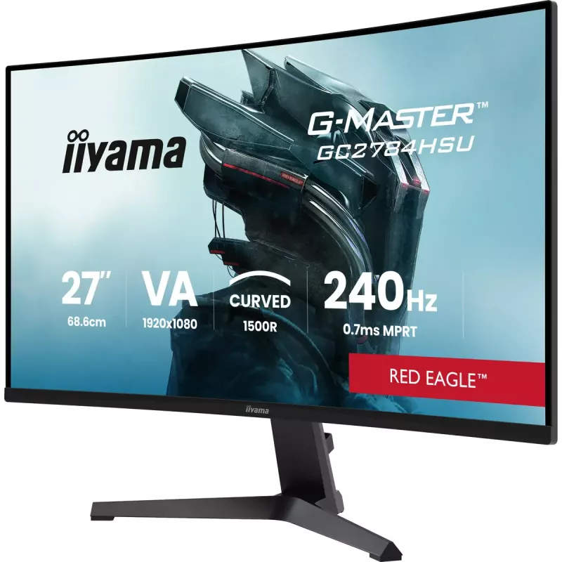27-tolline iiyama G-MASTER GC2784HSU-B1 kumer VA monitor 240 Hz Full HD 1920x1080 USB-jaotur kõlarid VESA