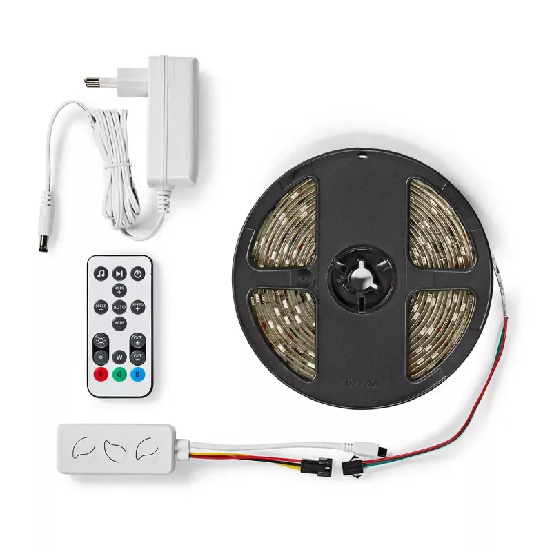 Nutikas ribavalgusti Nedis WIFILS51CRGB — Wi‑Fi, RGB, 24 W, 1 m kaabel, 12 mm laius