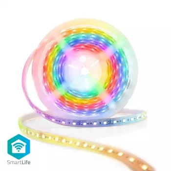Nutikas ribavalgusti Nedis WIFILS51CRGB — Wi‑Fi, RGB, 24 W, 1 m kaabel, 12 mm laius