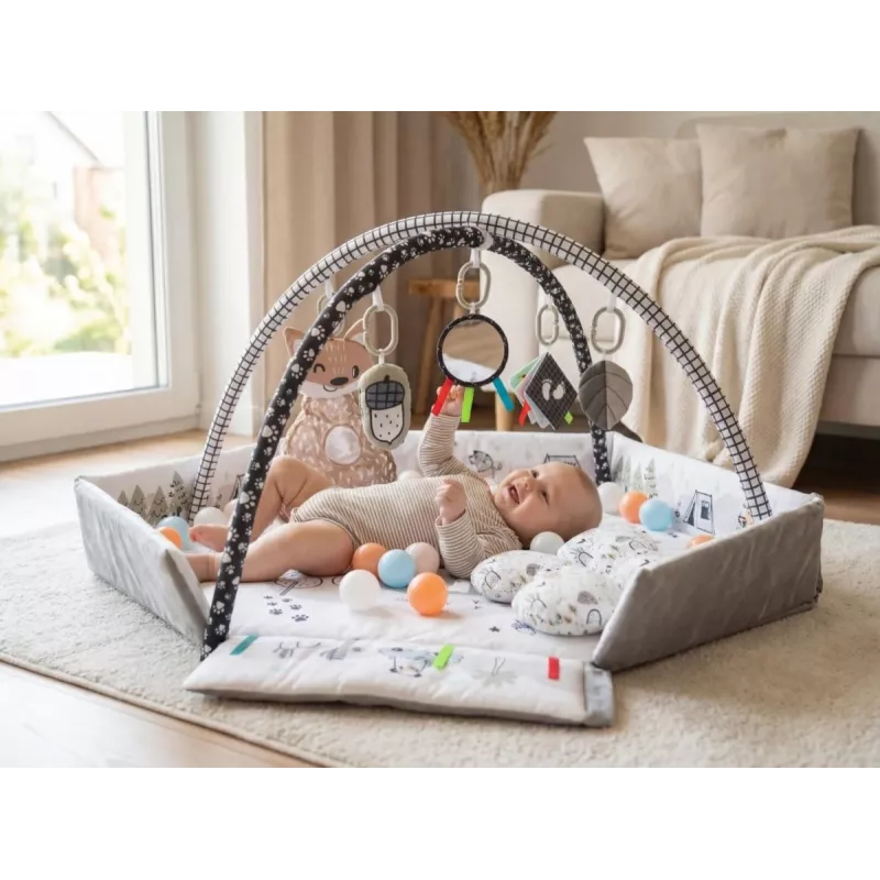 Beebi mängumatt milly mally Baby Mat 5in1 Minky – multifunktsionaalne 5-ühes beebimatt kõhuliolekuks, mängimiseks, puhkamiseks, roomamiseks, reisimiseks
