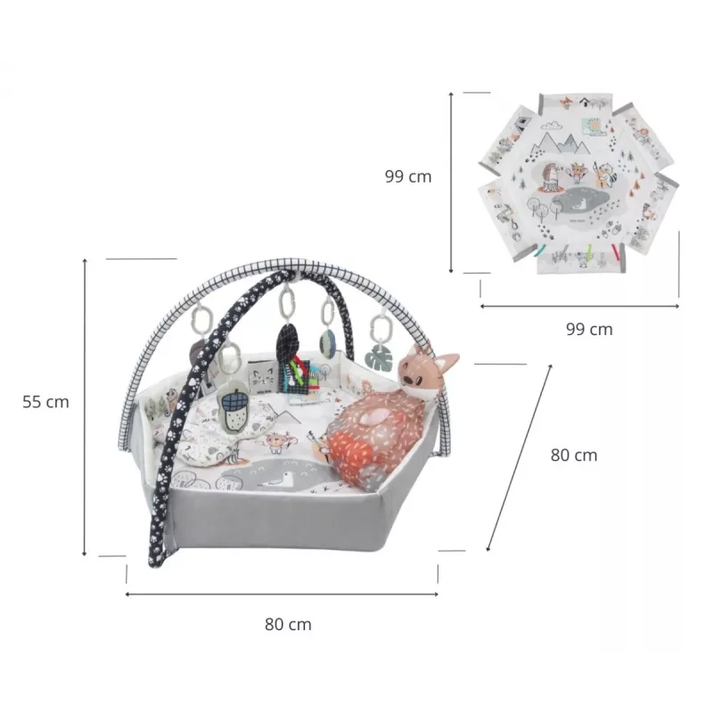 Beebi mängumatt milly mally Baby Mat 5in1 Minky – multifunktsionaalne 5-ühes beebimatt kõhuliolekuks, mängimiseks, puhkamiseks, roomamiseks, reisimiseks