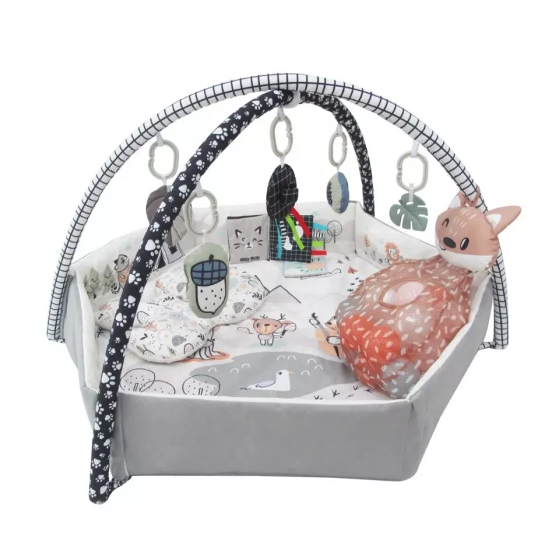 Beebi mängumatt milly mally Baby Mat 5in1 Minky – multifunktsionaalne 5-ühes beebimatt kõhuliolekuks, mängimiseks, puhkamiseks, roomamiseks, reisimiseks