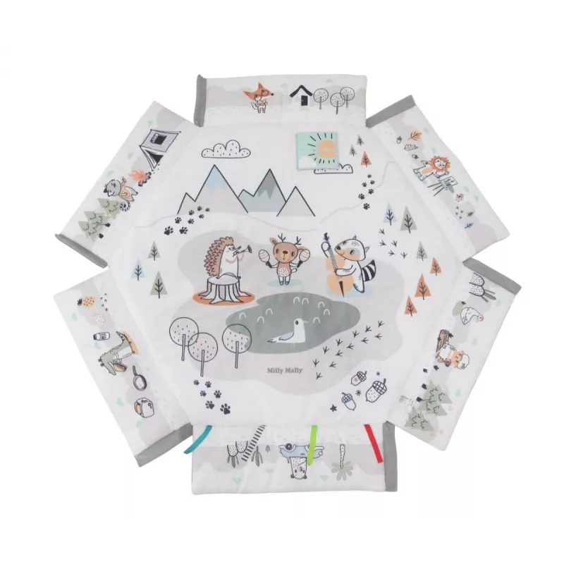 Beebi mängumatt milly mally Baby Mat 5in1 Minky – multifunktsionaalne 5-ühes beebimatt kõhuliolekuks, mängimiseks, puhkamiseks, roomamiseks, reisimiseks