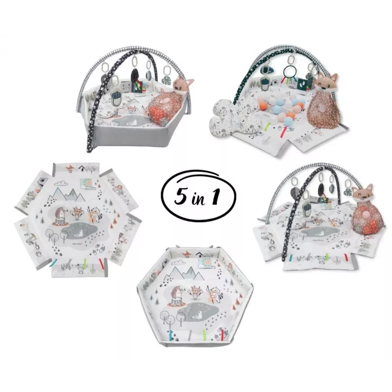 Beebi mängumatt milly mally Baby Mat 5in1 Minky – multifunktsionaalne 5-ühes beebimatt kõhuliolekuks, mängimiseks, puhkamiseks, roomamiseks, reisimiseks